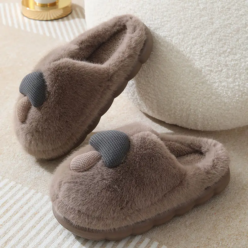 Cute Mushroom Slippers for Women Winter Warm Non-Slip - Image 3