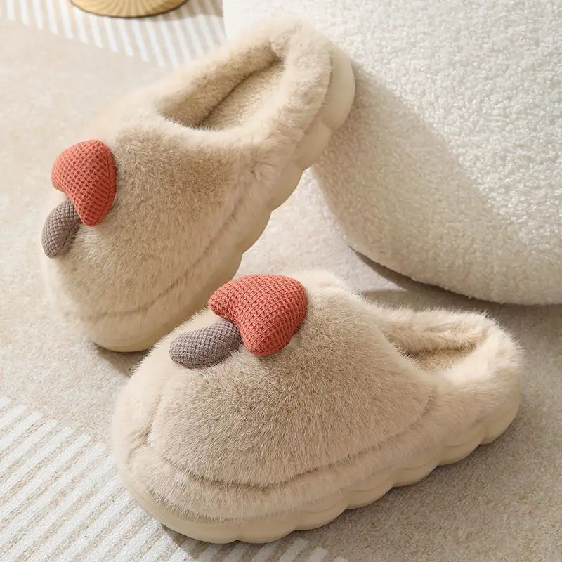 Cute Mushroom Slippers for Women Winter Warm Non-Slip - Image 4