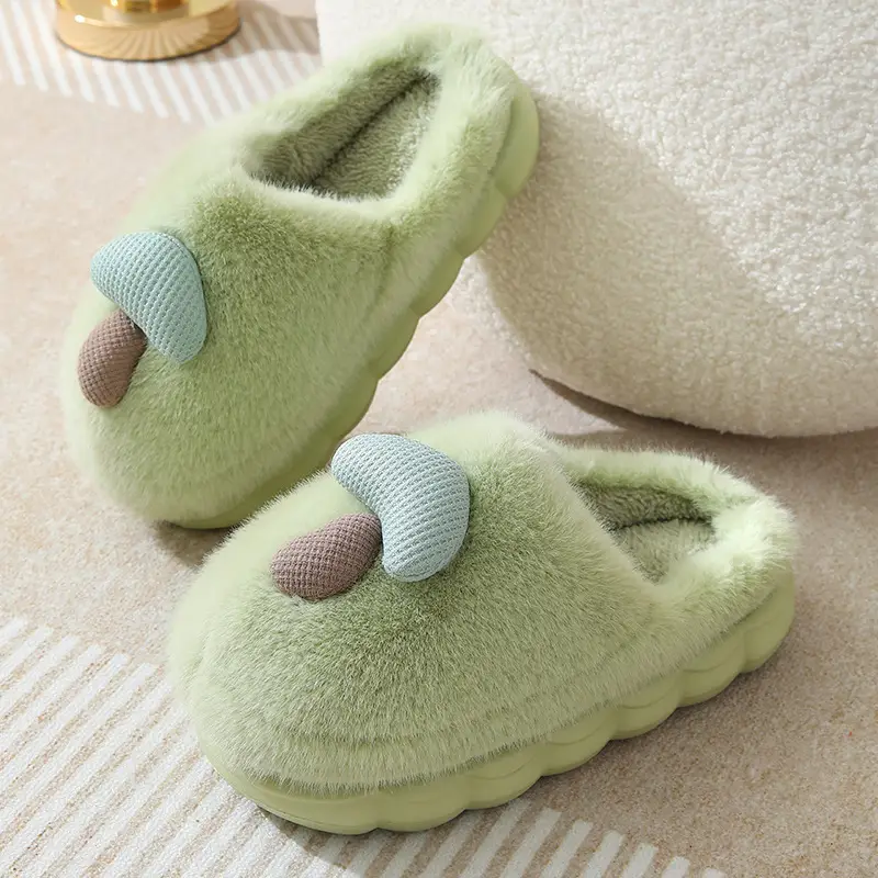 Cute Mushroom Slippers for Women Winter Warm Non-Slip - Image 5