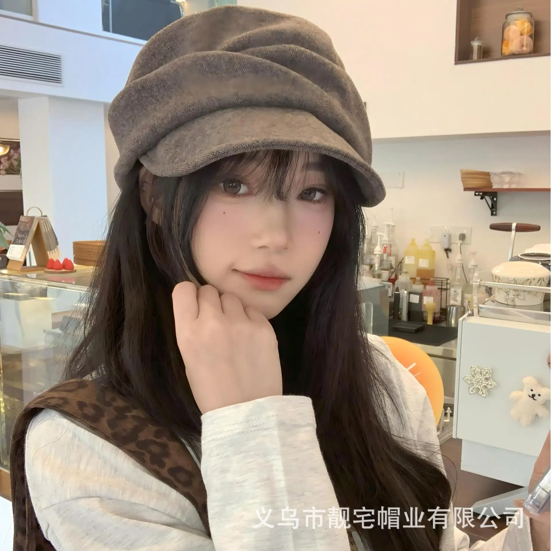 Japanese Retro Beret Wool Blend Equestrian Hat Women