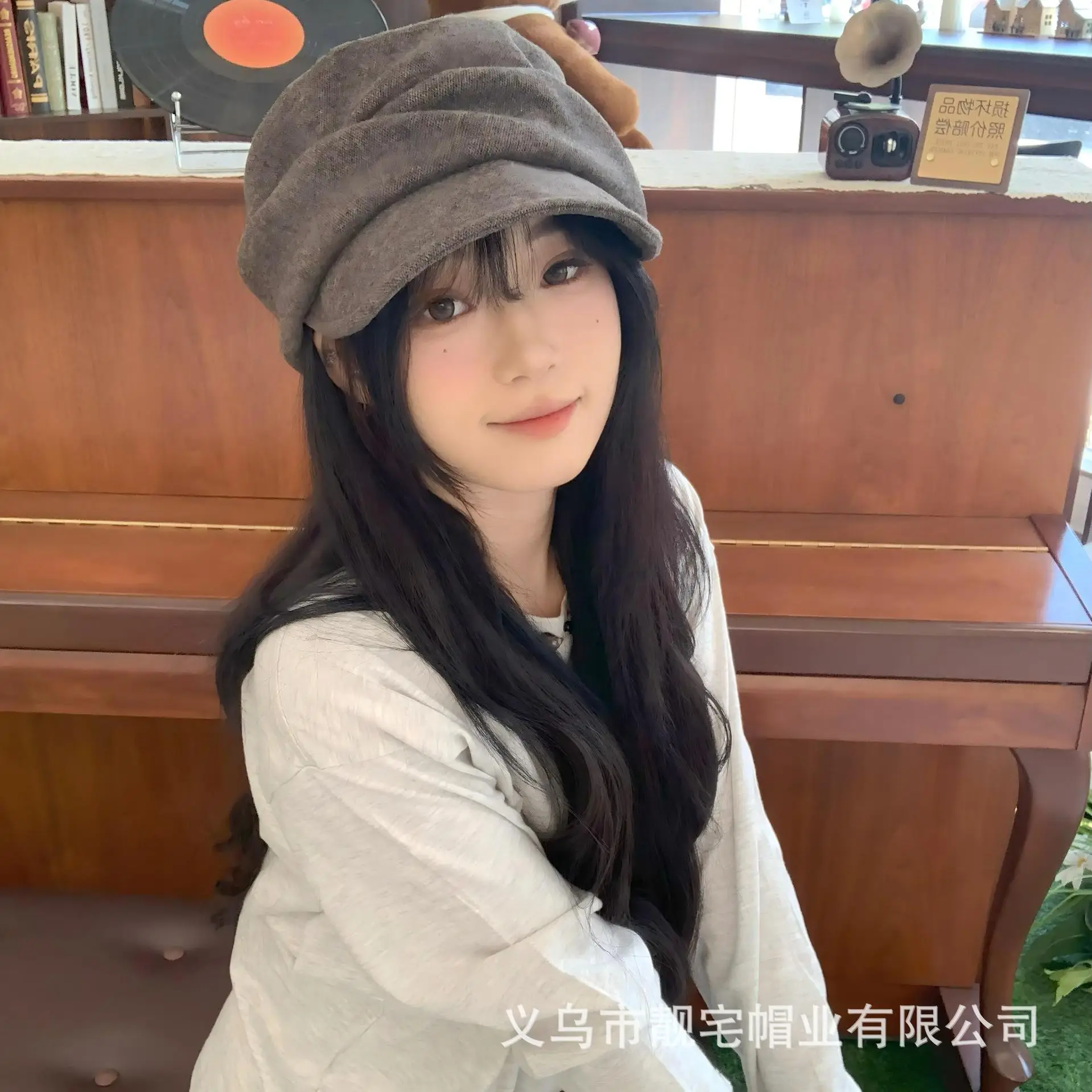 Japanese Retro Beret Wool Blend Equestrian Hat Women