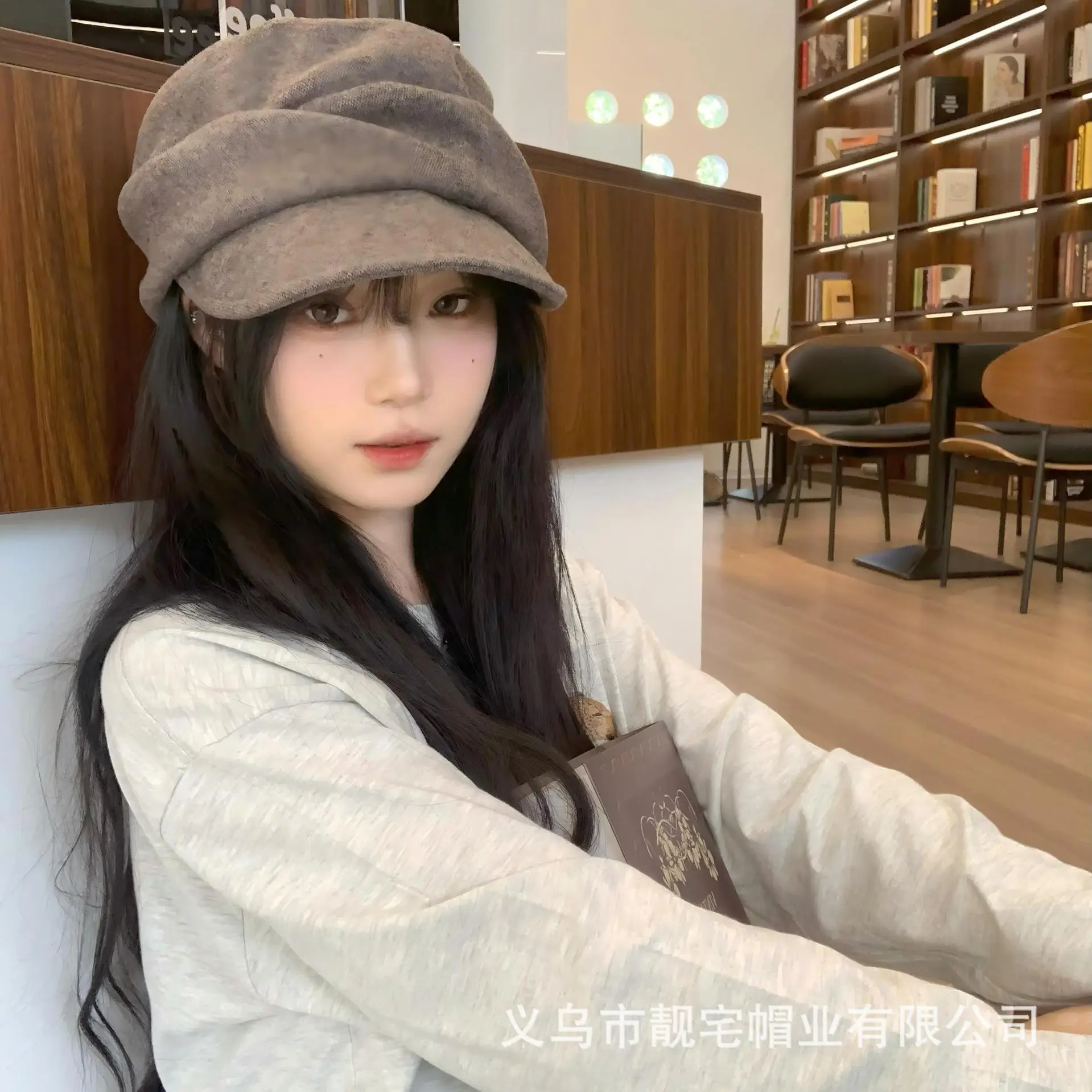Japanese Retro Beret Wool Blend Equestrian Hat Women