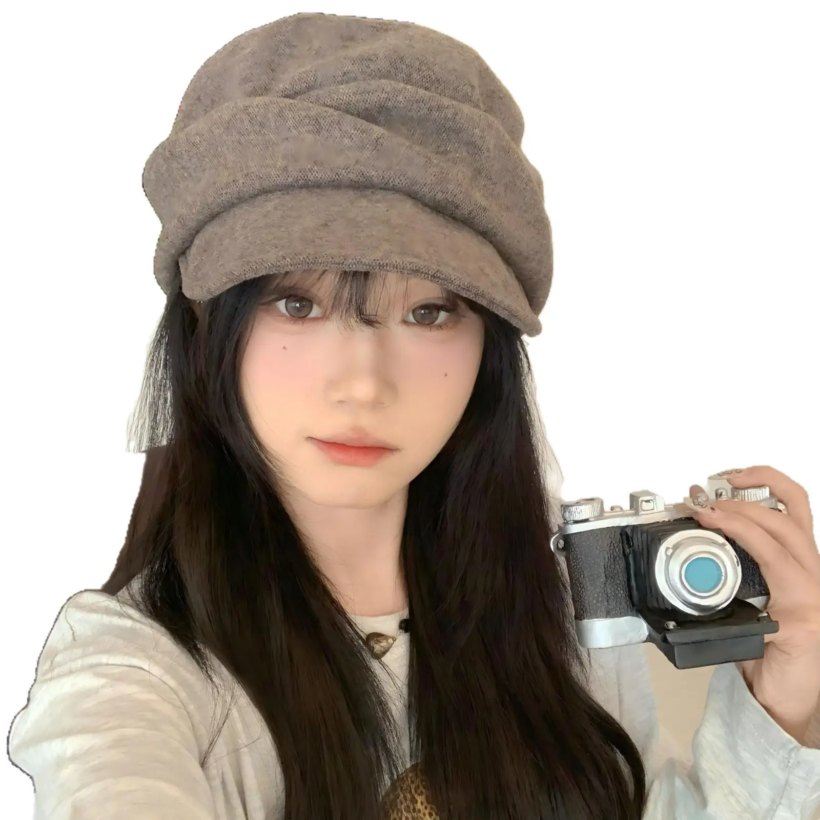 Japanese Retro Beret Wool Blend Equestrian Hat Women