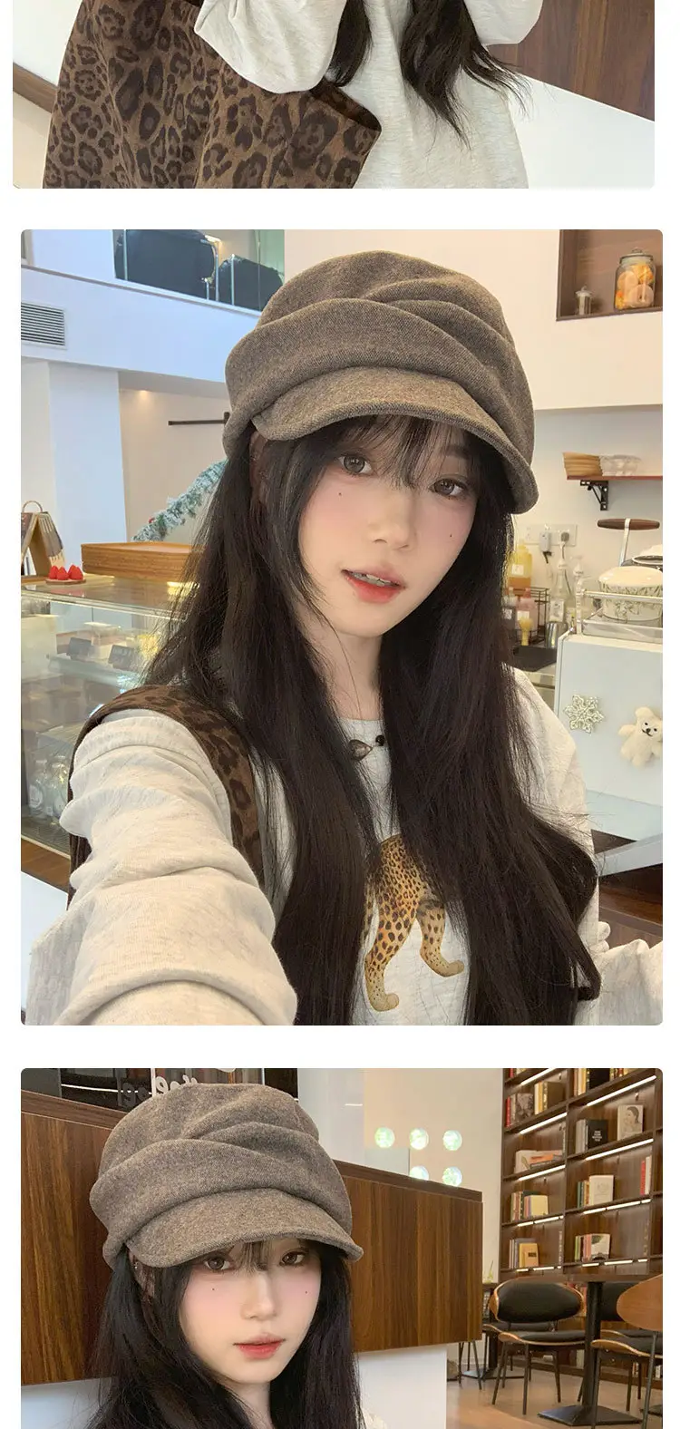 Japanese Retro Beret Wool Blend Equestrian Hat Women — feature 11