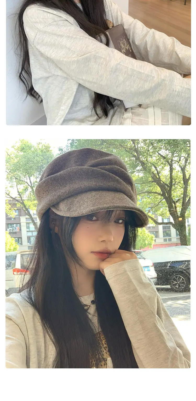 Japanese Retro Beret Wool Blend Equestrian Hat Women — feature 12
