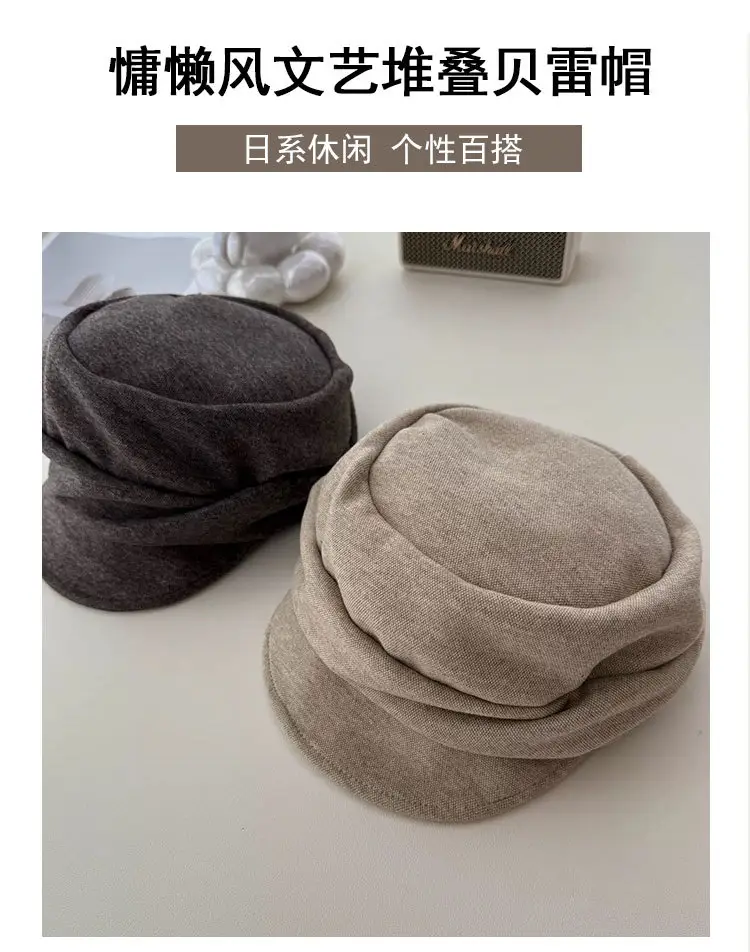 Japanese Retro Beret Wool Blend Equestrian Hat Women — feature 5