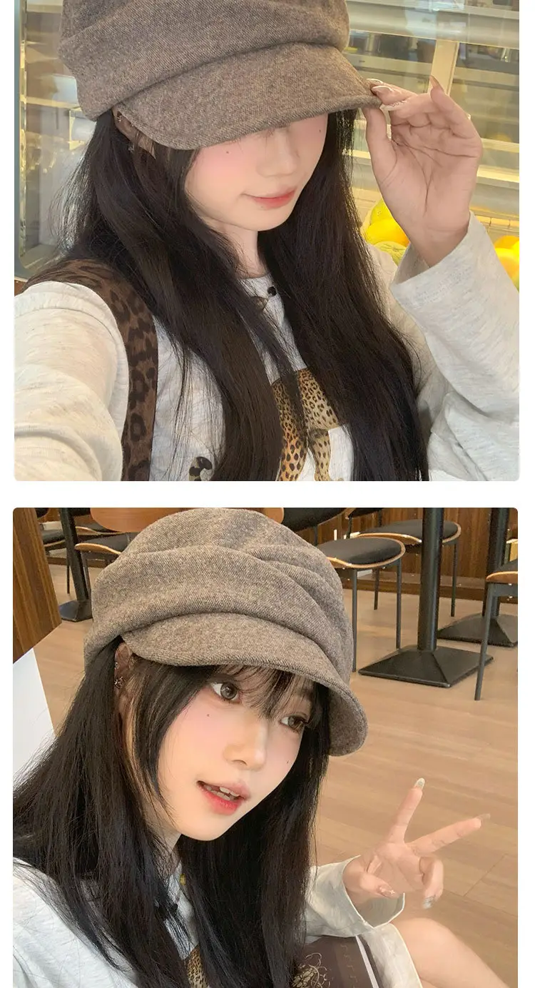 Japanese Retro Beret Wool Blend Equestrian Hat Women — feature 8