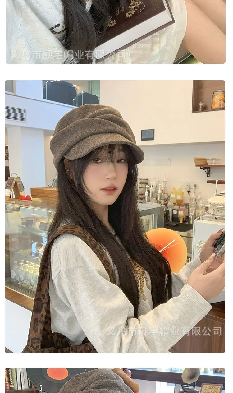 Japanese Retro Beret Wool Blend Equestrian Hat Women — feature 9