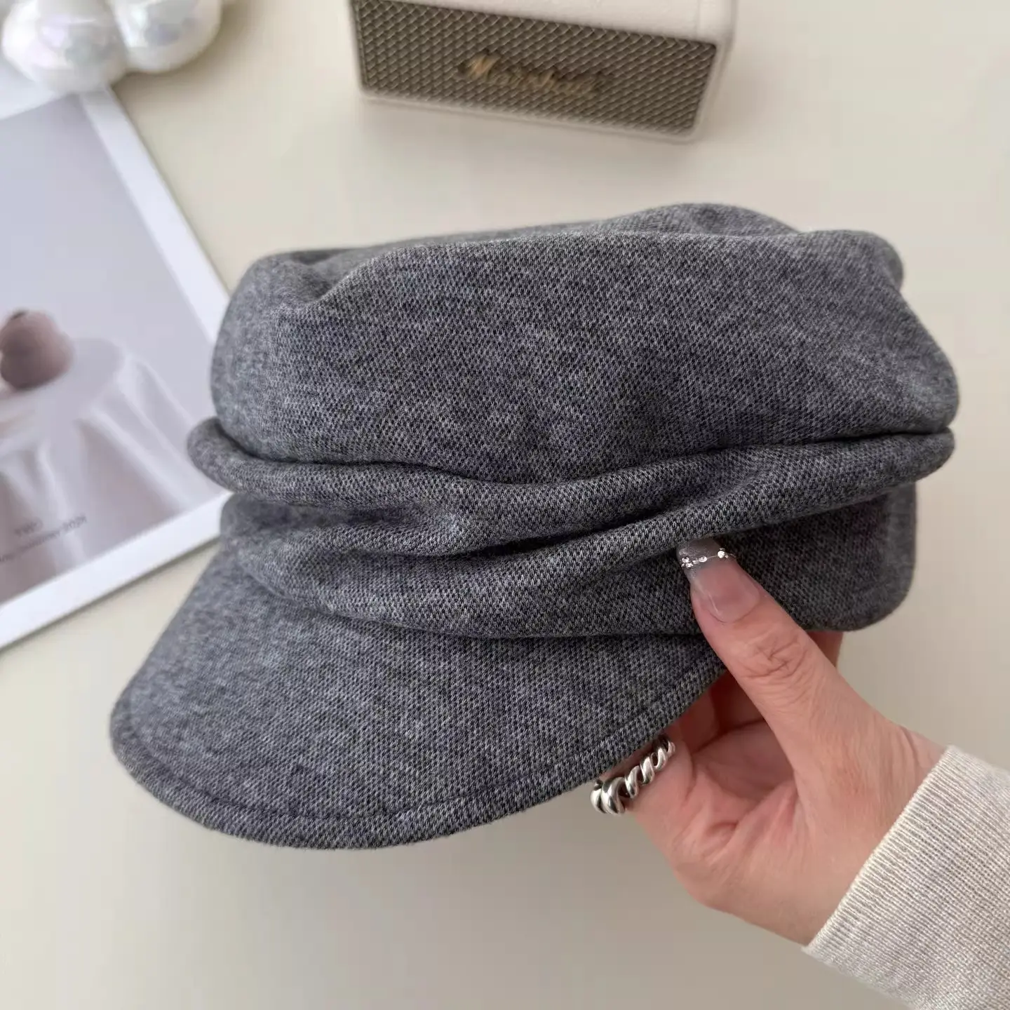 Japanese Retro Beret Wool Blend Equestrian Hat Women