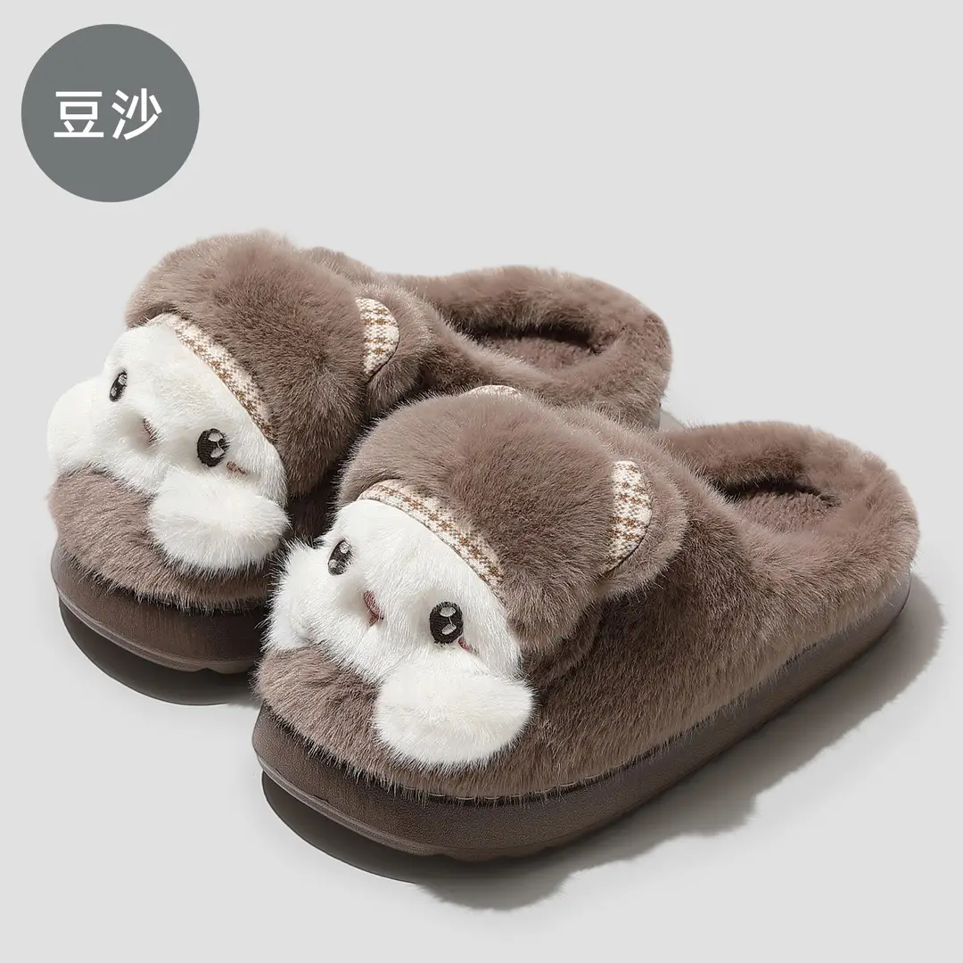 Cartoon Cotton Slippers for Women, Winter Home Indoor Cute Furry Slippers, Autumn and Winter Warm Parent-Child Cotton Slippers, Women's Wholesale - Image 4