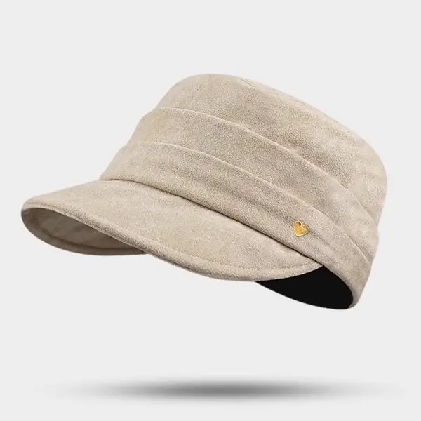 Vintage Brown Pleated Cap for Women Large Head Circumference - Image 2