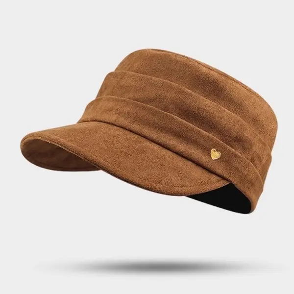 Vintage Brown Pleated Cap for Women Large Head Circumference - Image 3