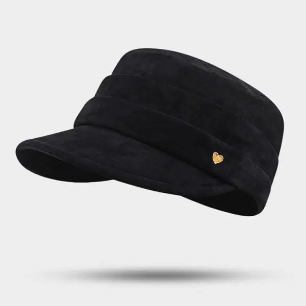 Vintage Brown Pleated Cap for Women Large Head Circumference - Image 4