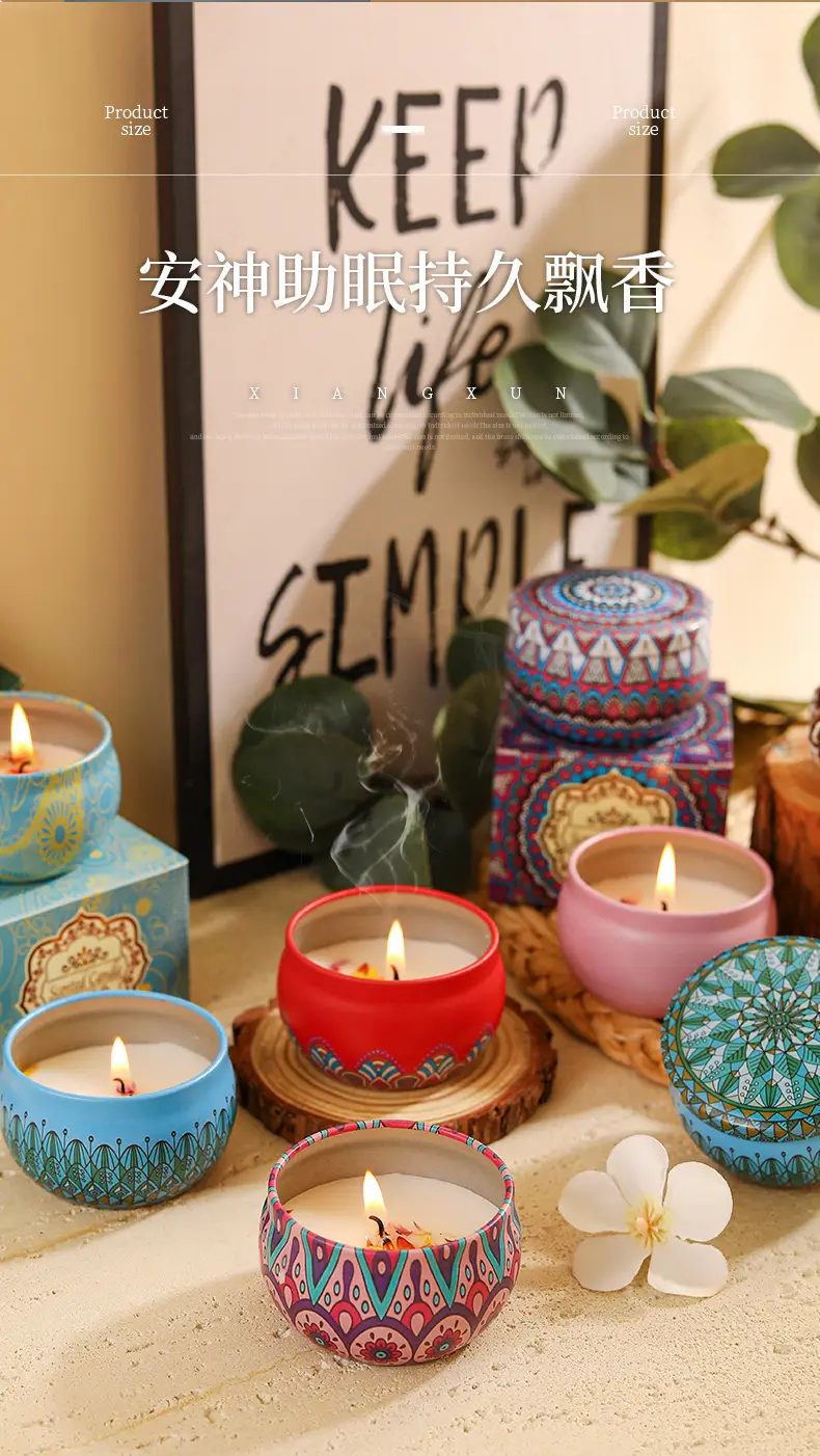Tin Can Candle Soy Scented Candle DIY Souvenir Gift Ornaments Home Living Room Incense Bedroom Candle — feature 7