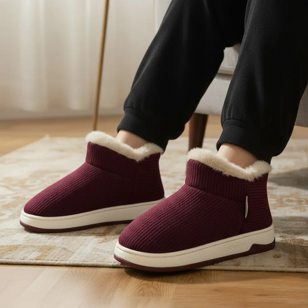 Elderly Non-Slip Cotton Slippers for Women, Autumn and Winter 2025 New Style, Indoor Home Slippers for Middle-Aged and Elderly, Plush Fleece-Lined Cotton Shoes for Men - Image 9