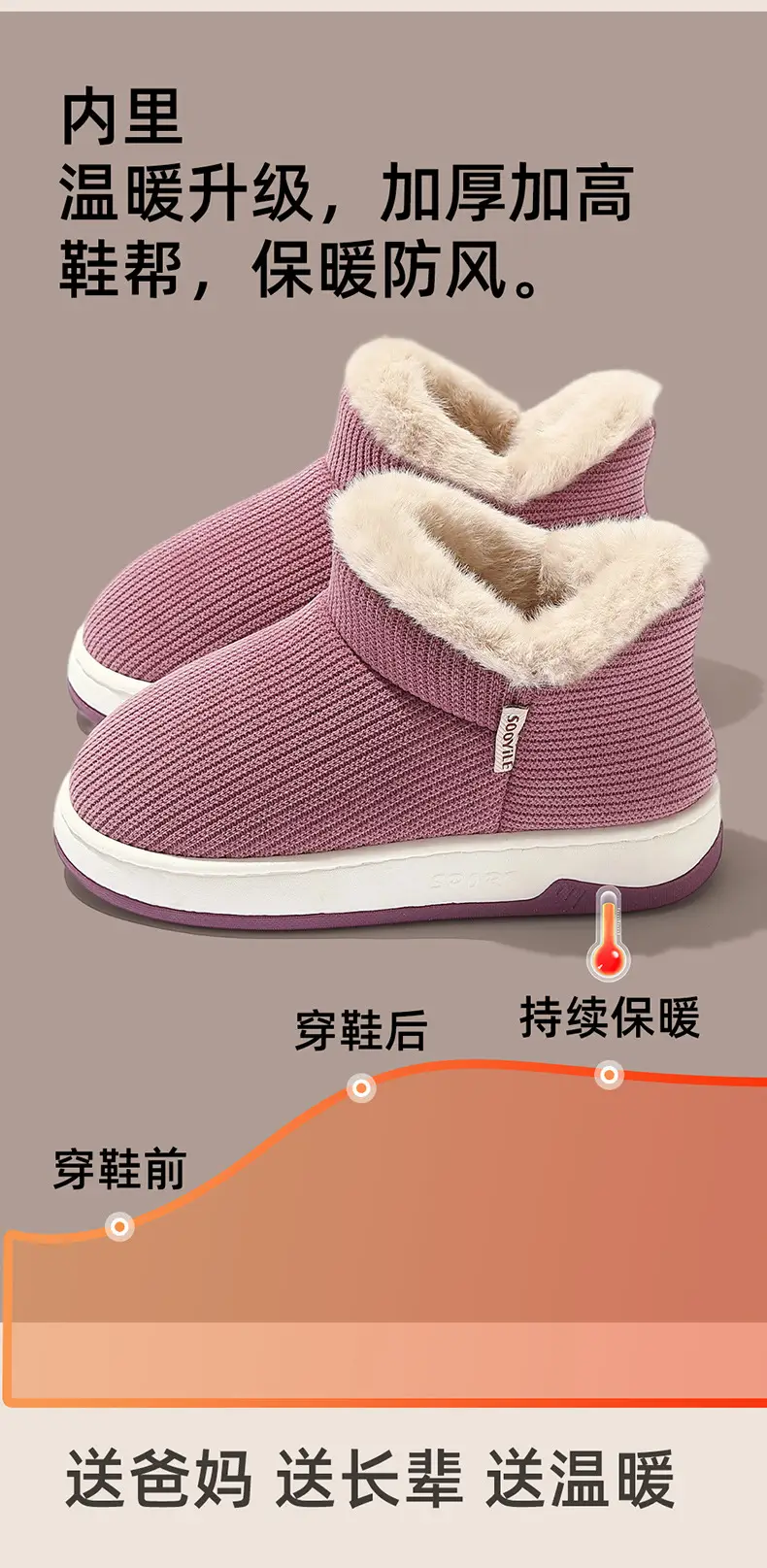 Elderly Non-Slip Cotton Slippers for Women, Autumn and Winter 2025 New Style, Indoor Home Slippers for Middle-Aged and Elderly, Plush Fleece-Lined Cotton Shoes for Men — feature 8