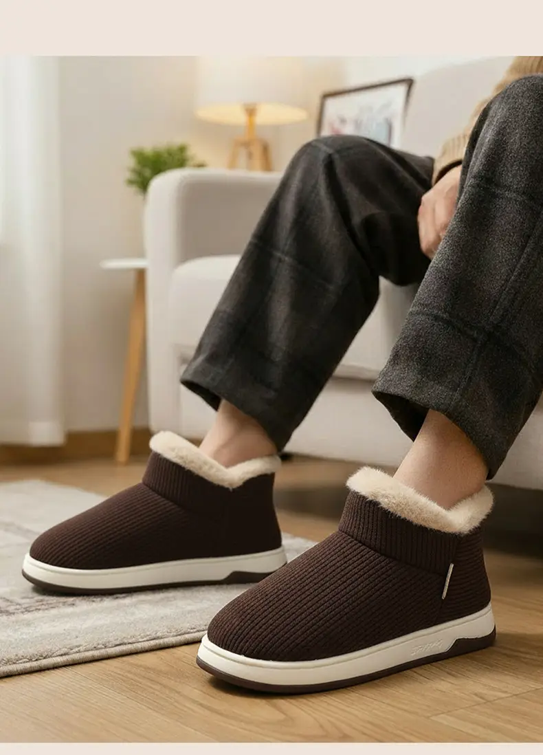 Elderly Non-Slip Cotton Slippers for Women, Autumn and Winter 2025 New Style, Indoor Home Slippers for Middle-Aged and Elderly, Plush Fleece-Lined Cotton Shoes for Men — feature 9