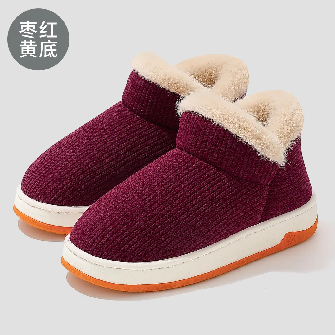 Elderly Non-Slip Cotton Slippers for Women, Autumn and Winter 2025 New Style, Indoor Home Slippers for Middle-Aged and Elderly, Plush Fleece-Lined Cotton Shoes for Men - Image 3