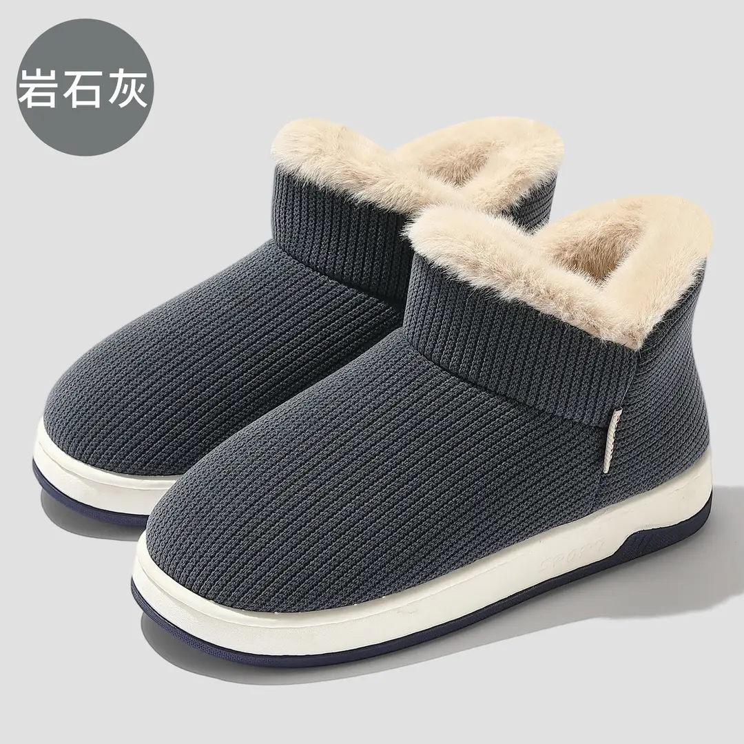 Elderly Non-Slip Cotton Slippers for Women, Autumn and Winter 2025 New Style, Indoor Home Slippers for Middle-Aged and Elderly, Plush Fleece-Lined Cotton Shoes for Men - Image 4