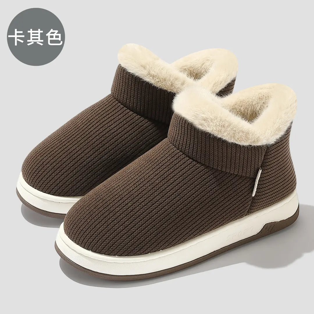 Elderly Non-Slip Cotton Slippers for Women, Autumn and Winter 2025 New Style, Indoor Home Slippers for Middle-Aged and Elderly, Plush Fleece-Lined Cotton Shoes for Men - Image 5
