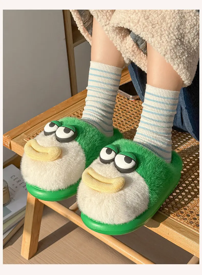 Cute Cartoon Cotton Slippers for Kids Winter Indoor Non-Slip — feature 3