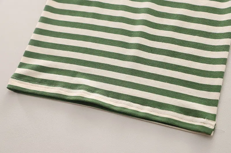 Boys Green Overalls Striped T-Shirt Split Suit 2025 — feature 8