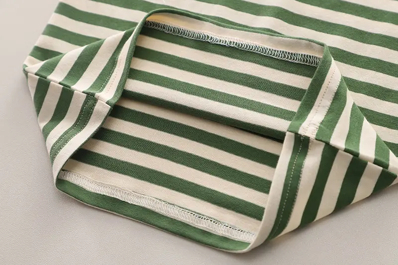 Boys Green Overalls Striped T-Shirt Split Suit 2025 — feature 9