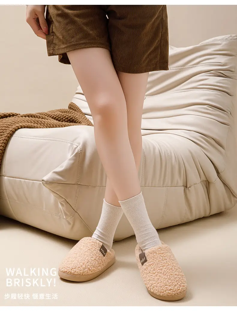 New Cotton Slippers for Women in Winter, Indoor and Outdoor, Warm, Non-Slip, Thickened, Outdoor Wear, Couple's Furry Slippers for Men — feature 11
