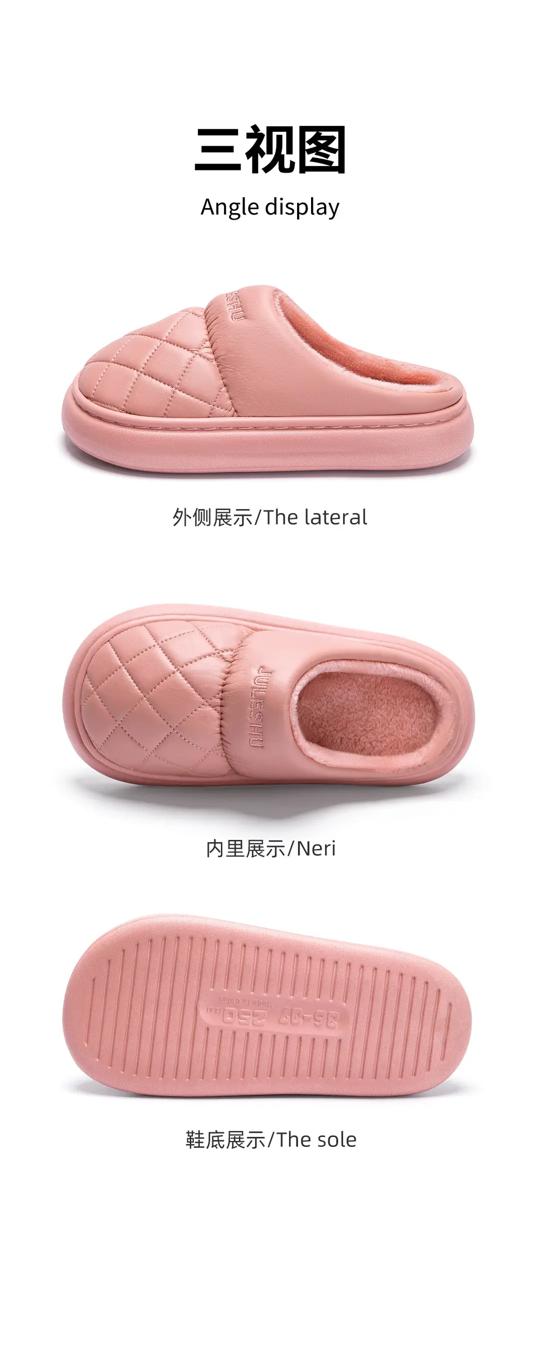 Waterproof Cotton Slippers for Women, Winter 2026 New Model, Indoor Warm Non-Slip Leather Cotton Slippers for Winter, Suitable for Men to Wear Outside — feature 16