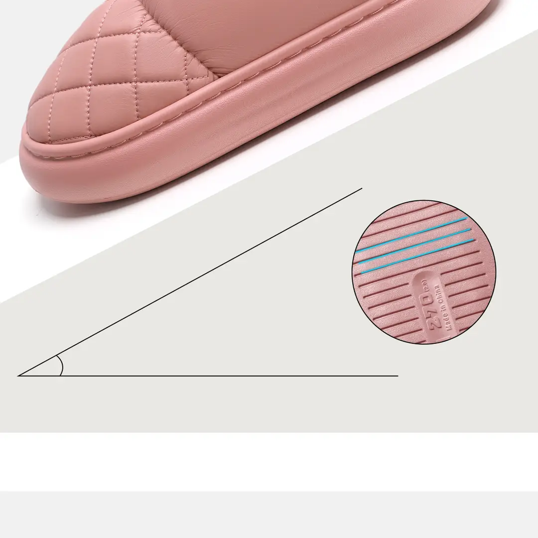 Waterproof Cotton Slippers for Women, Winter 2026 New Model, Indoor Warm Non-Slip Leather Cotton Slippers for Winter, Suitable for Men to Wear Outside — feature 8