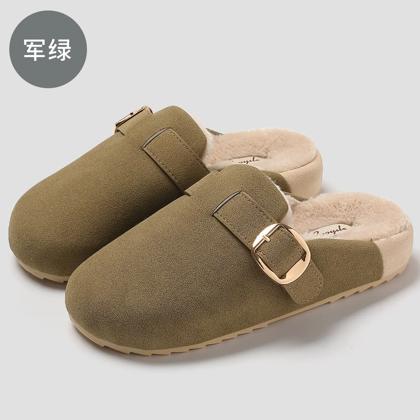 Women's Suede Birkenstock Slippers Winter Warm Anti-Slip - Image 3