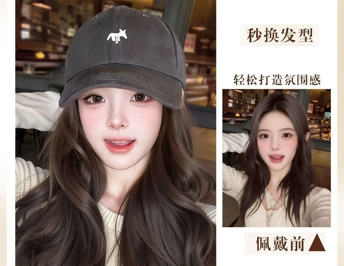 Natural Hair Wig Cap for Women Autumn Winter Little Fox Baseball — feature 4