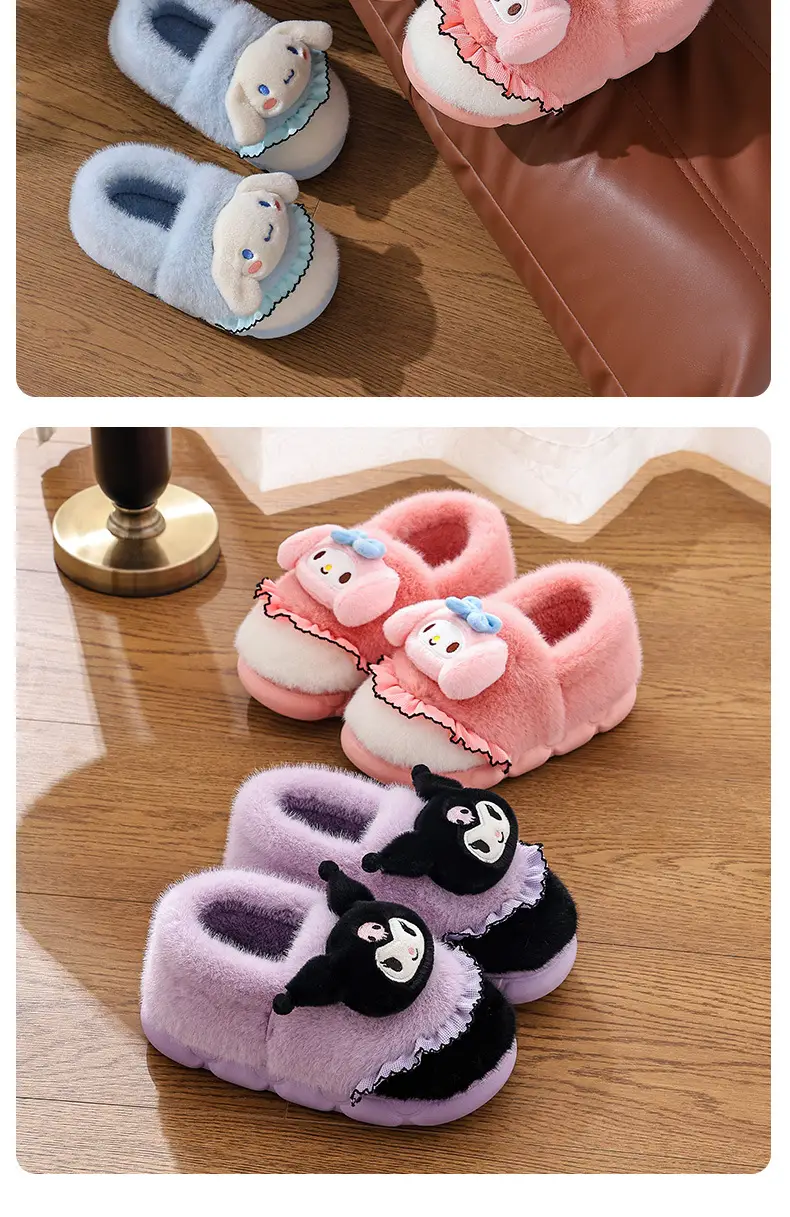 Sanrio Hello Kitty Red Velvet Slippers Women Warm Plus — feature 17