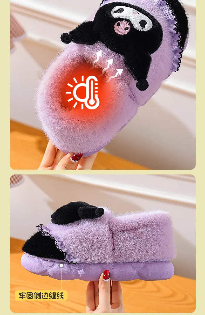 Sanrio Hello Kitty Red Velvet Slippers Women Warm Plus — feature 7
