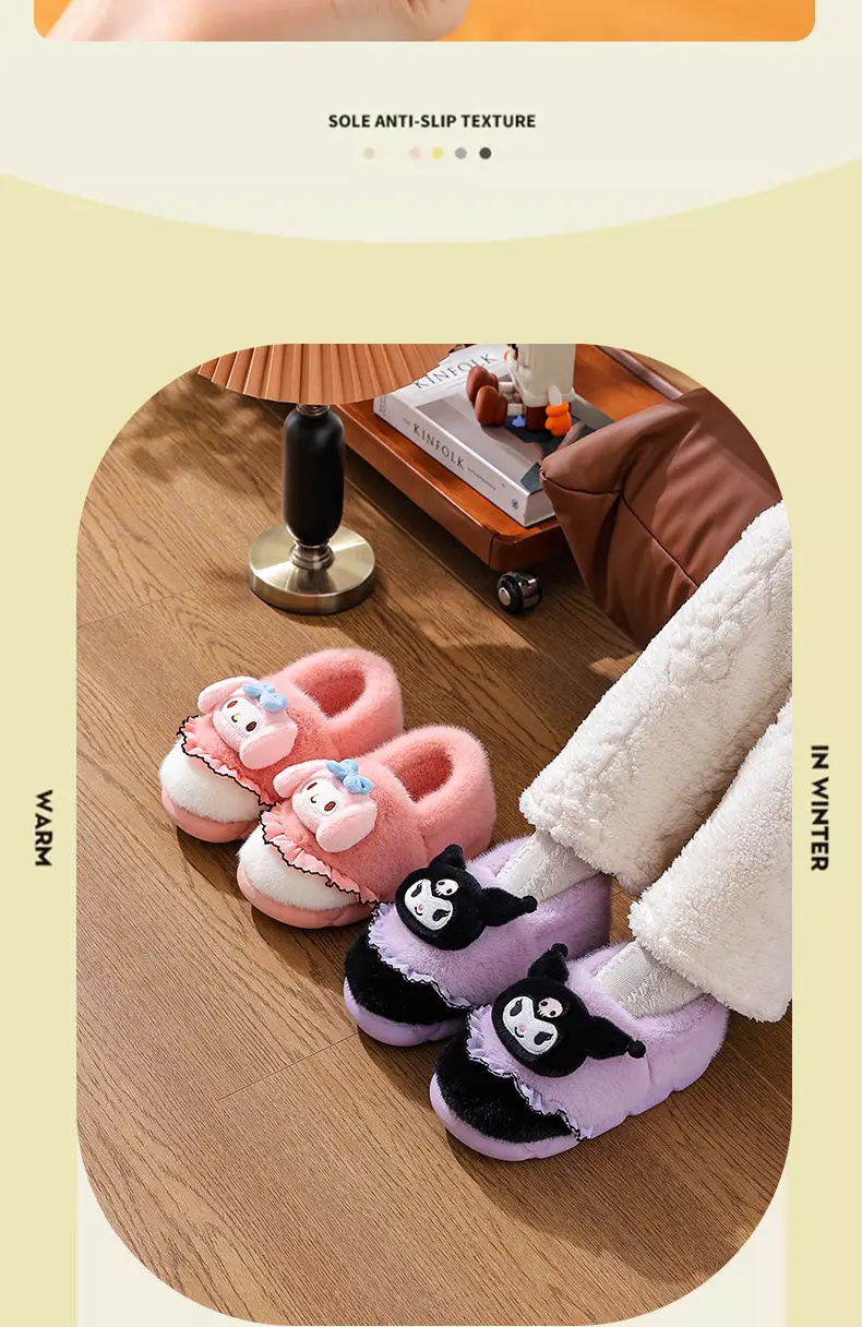 Sanrio Hello Kitty Red Velvet Slippers Women Warm Plus — feature 9