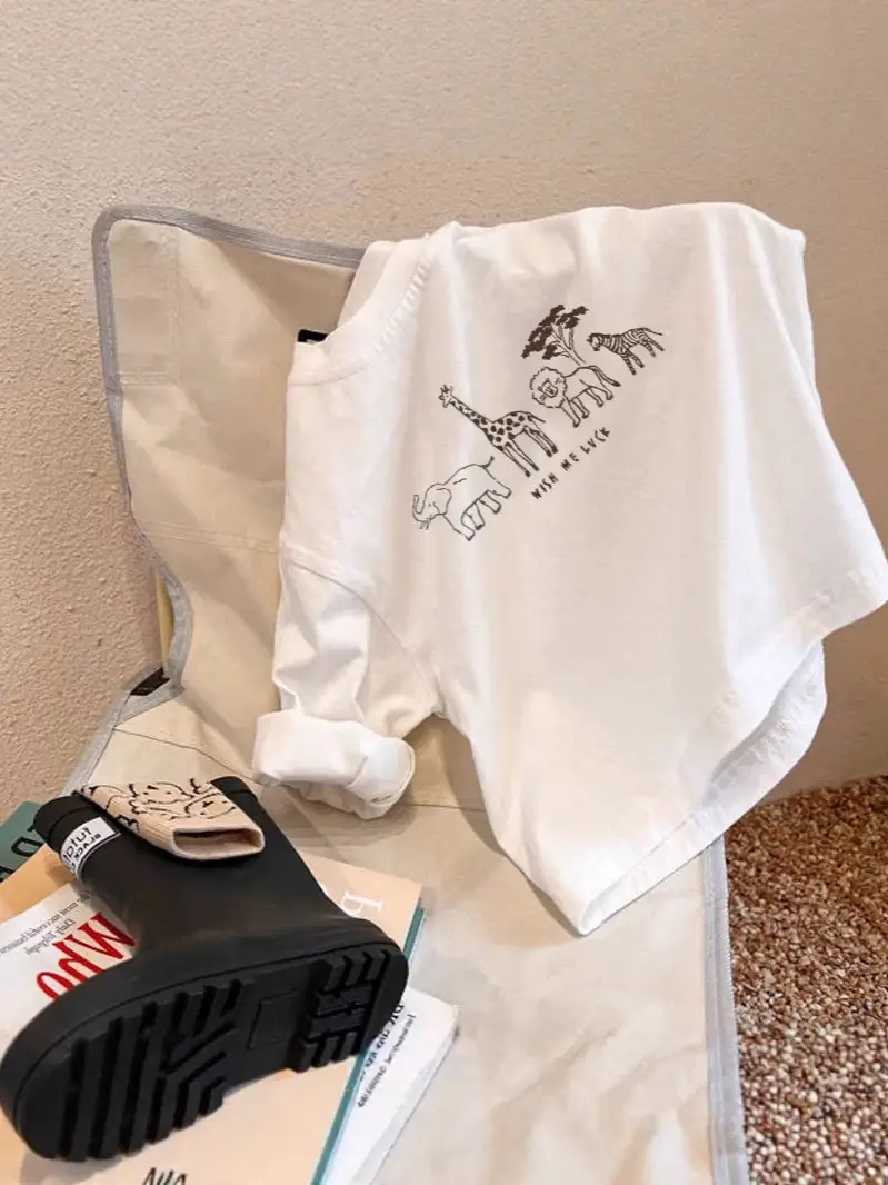 White Cartoon Baby T-Shirt for Girls Long Sleeve - Image 9