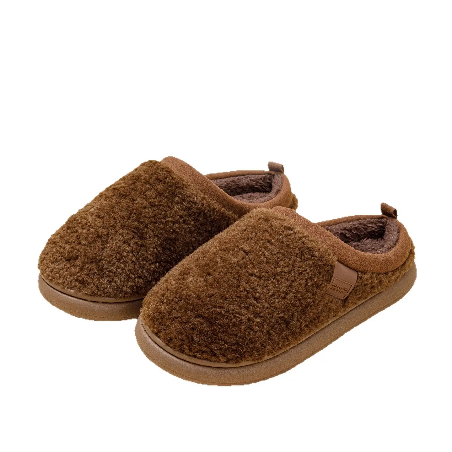 Women Winter Cotton Slippers Warm Anti-Odor Plush Fleece Lined