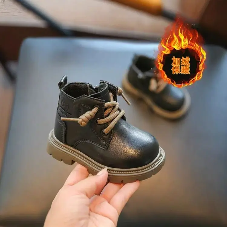 Baby Boots Autumn and Winter Leather Boots 0 to 3 Years Old Soft-Soled Toddler Shoes Female Baby Boots Leather Cotton Boots Boys Baby Shoes - Image 6