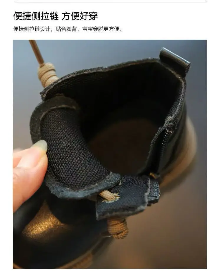 Baby Boots Autumn and Winter Leather Boots 0 to 3 Years Old Soft-Soled Toddler Shoes Female Baby Boots Leather Cotton Boots Boys Baby Shoes — feature 4