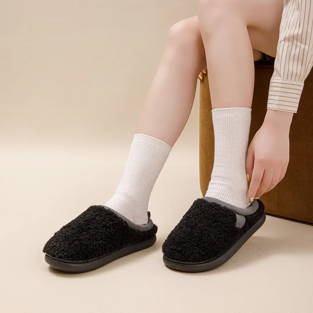 Cotton Slippers for Men, Autumn and Winter 2026 New Style, Home Indoor Plush Warm Slippers for Couples, Non-Slip and Wear-Resistant Cotton Slippers for Outdoor Wear - Image 7