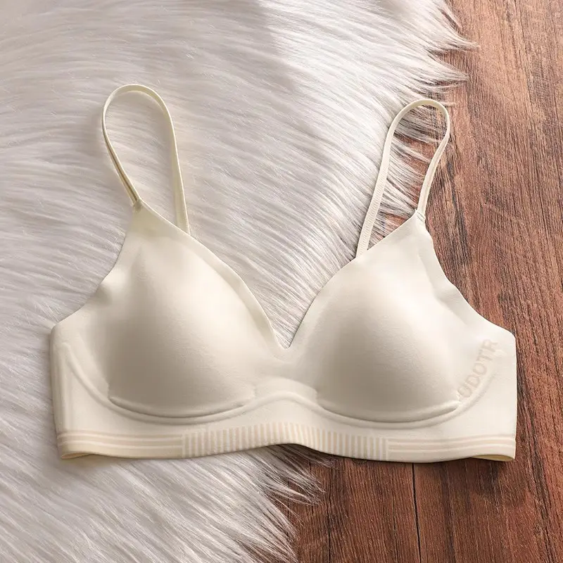 Seamless, Wire-Free French Style Thin Rabbit Ear Bra, Breast-Retracting, Comfortable, Breathable, Soft Support, Anti-Bulge Bra