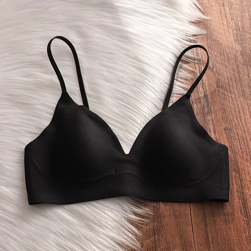 Seamless, Wire-Free French Style Thin Rabbit Ear Bra, Breast-Retracting, Comfortable, Breathable, Soft Support, Anti-Bulge Bra