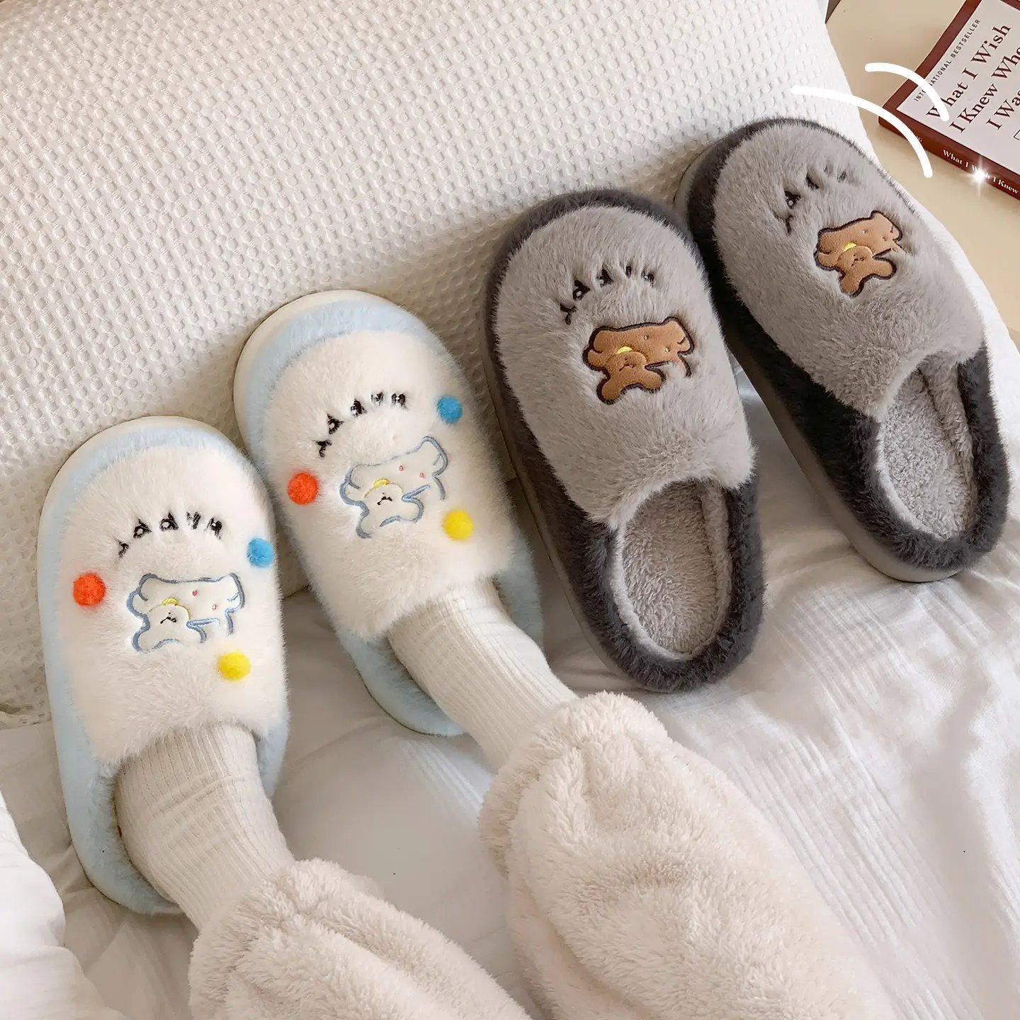 Cute Plush Cotton Slippers for Women Winter 2025 - Image 9