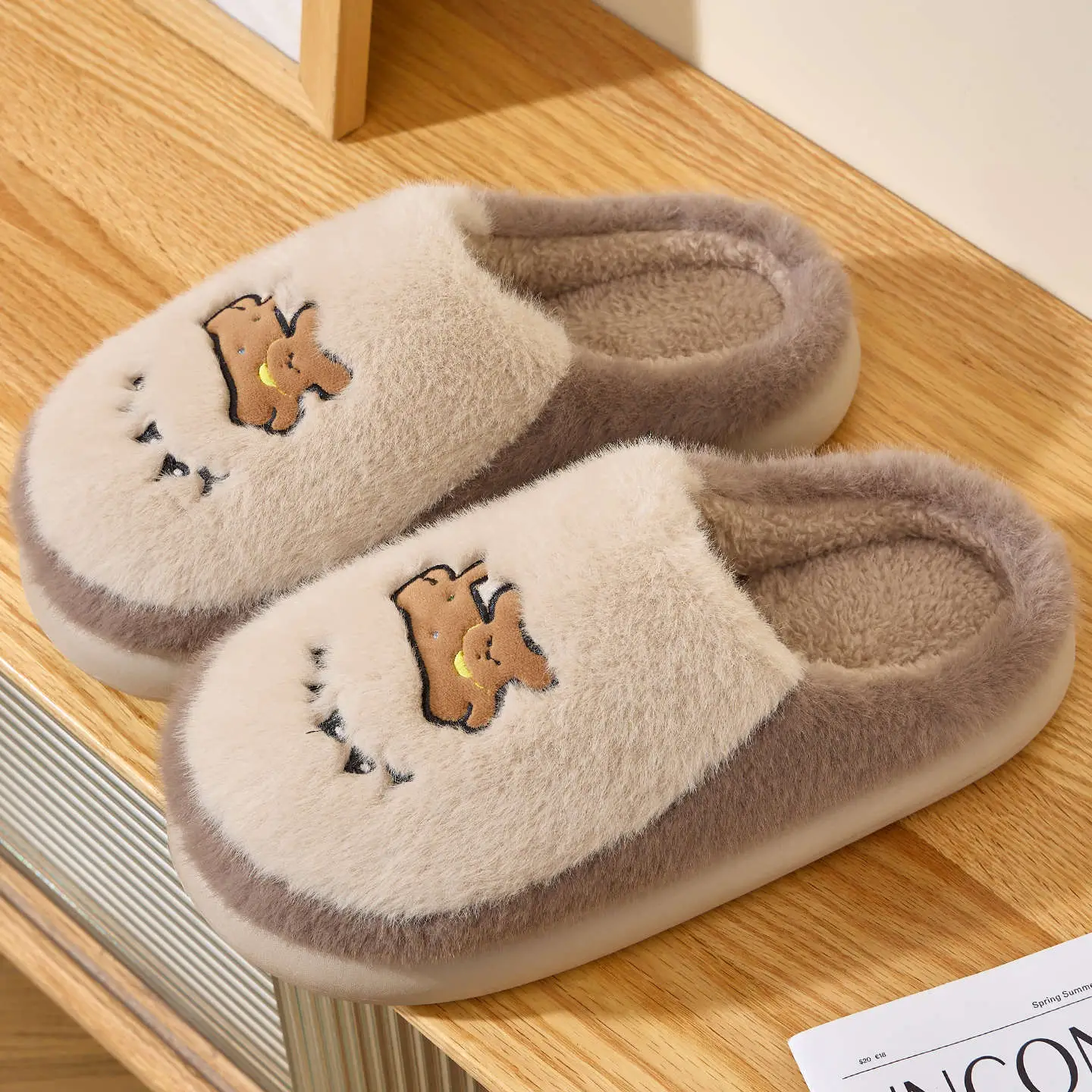 Cute Plush Cotton Slippers for Women Winter 2025 - Image 2