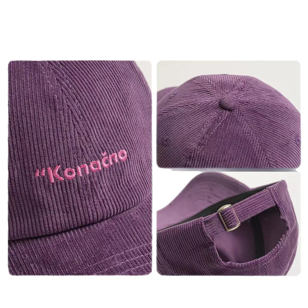 Korean Embroidered Corduroy Cap Women Winter Men - Image 11