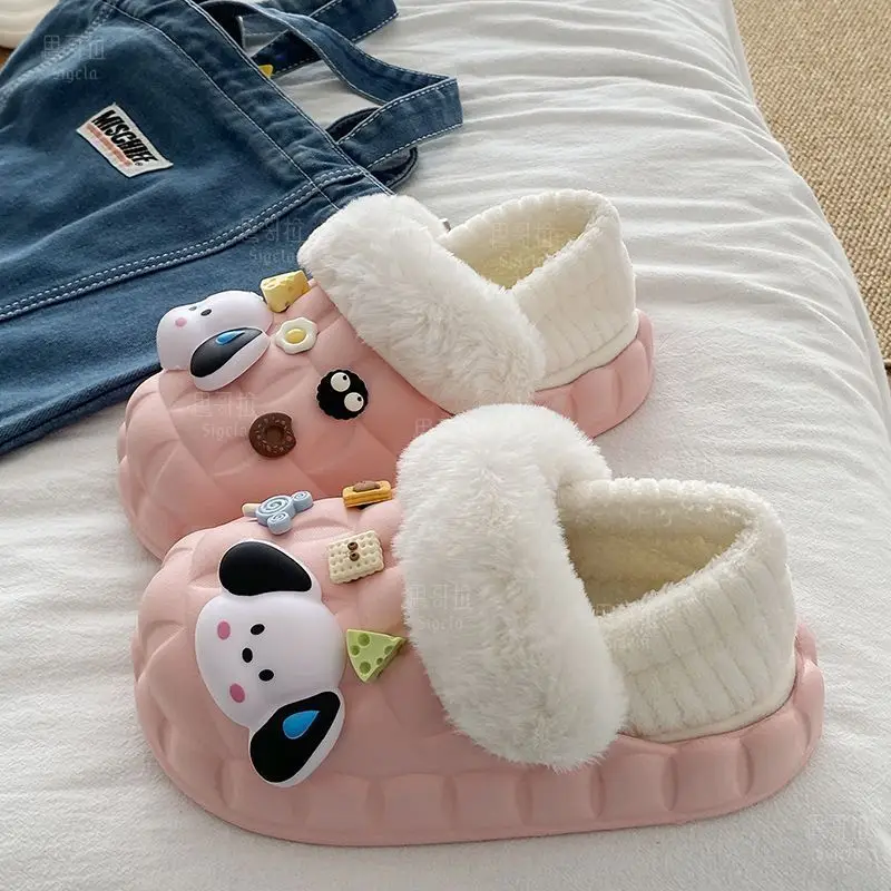 Cartoon Dog Winter Cotton Slippers for Women - Image 8