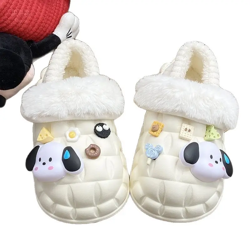 Cartoon Dog Winter Cotton Slippers for Women - Image 9