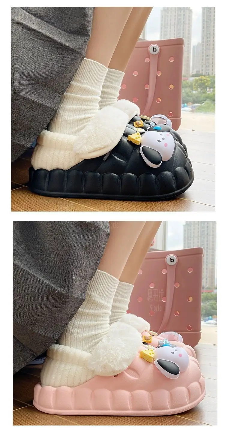 Cartoon Dog Winter Cotton Slippers for Women — feature 18