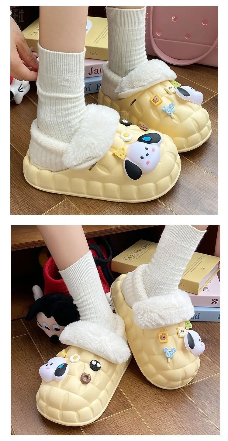Cartoon Dog Winter Cotton Slippers for Women — feature 22