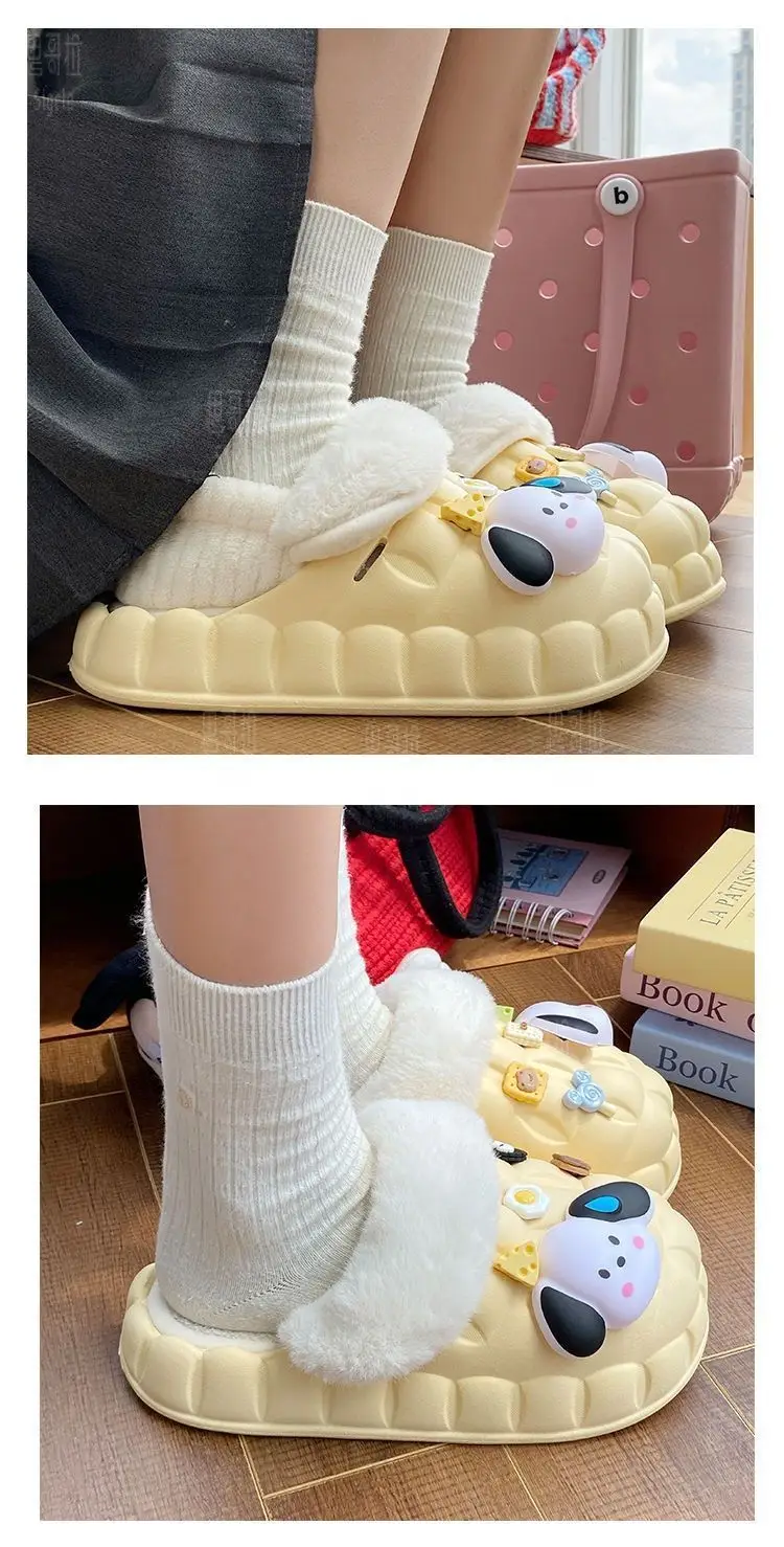 Cartoon Dog Winter Cotton Slippers for Women — feature 23